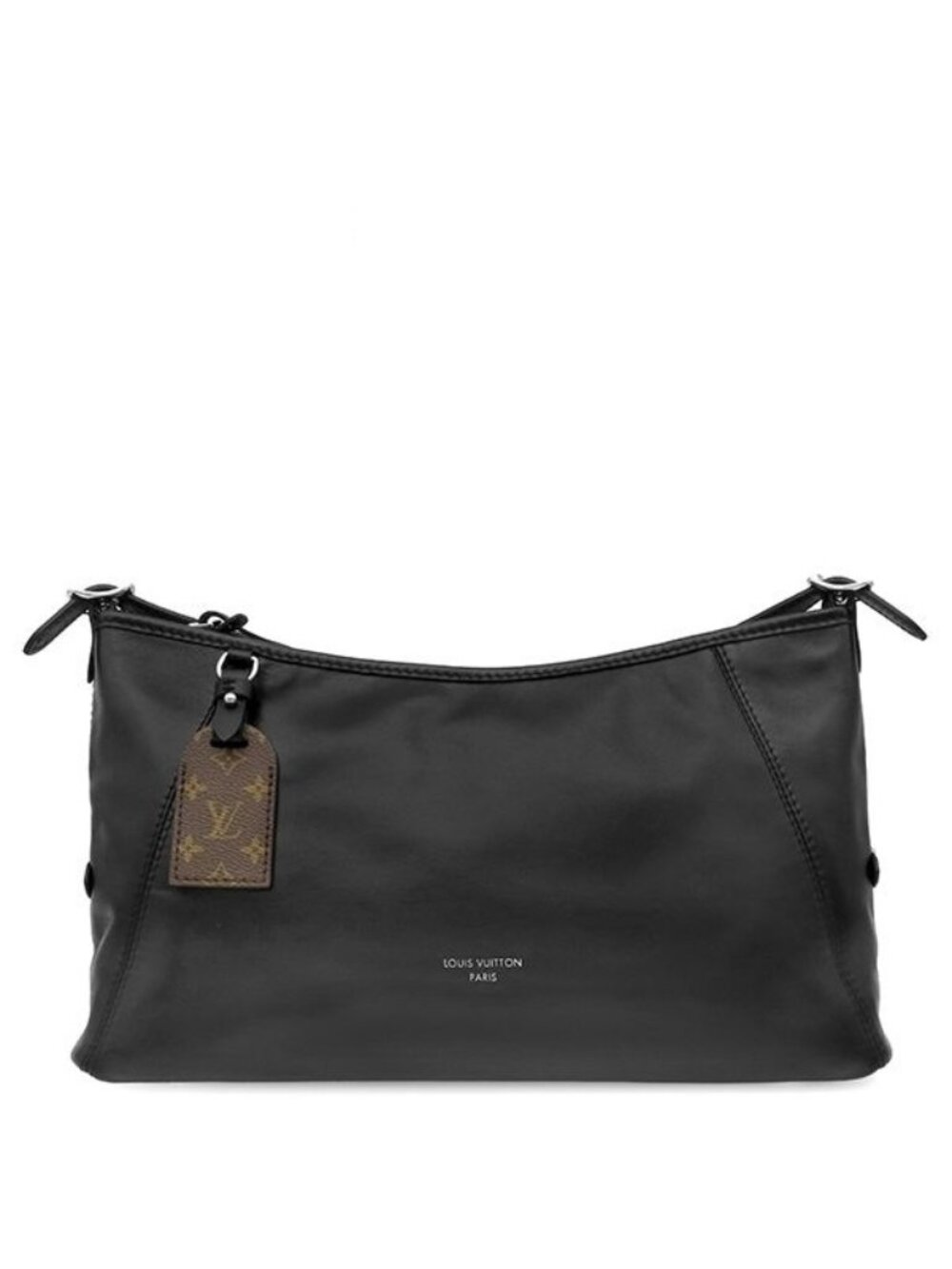 Louis Vuitton Shoulder Bag Carryall East West Lambskin Black Silver